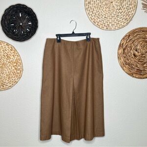G.H. Bass & Co. Tan Wool Skirt with Center Pleat